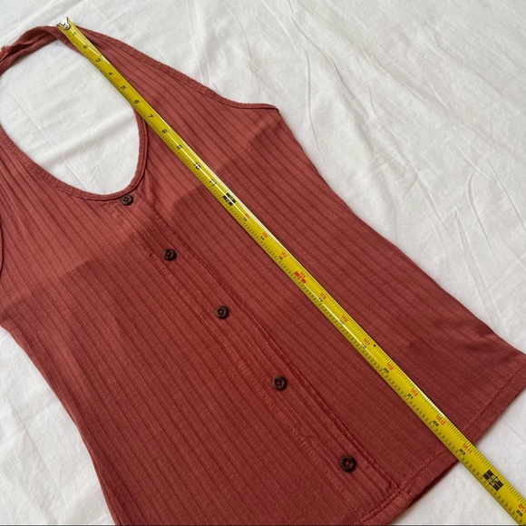 Caution to the Wind Rust Colored Ribbed Halter Top Size Small - Picture 7 of 9